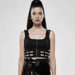 Punk Rave Crop Top - Black Matrix