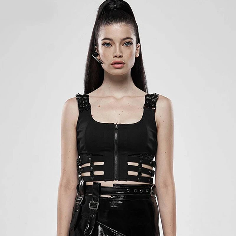 Punk Rave Crop Top - Black Matrix 3 Punk Rave Crop Top - Black Matrix