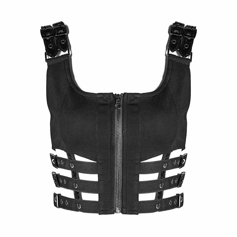 Punk Rave Crop Top - Black Matrix 6 Punk Rave Crop Top - Black Matrix - Image 4