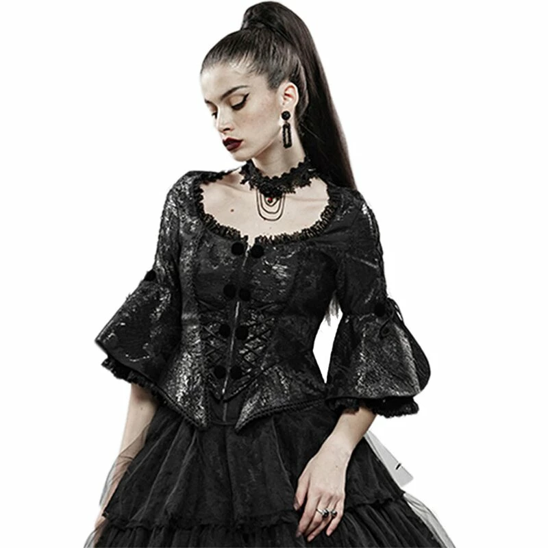 Punk Rave Gothic Blouse - Baroque Flower 3 Punk Rave Gothic Blouse - Baroque Flower