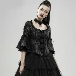 Punk Rave Gothic Blouse - Baroque Flower 10 Punk Rave Gothic Blouse - Baroque Flower -KILLSTAR SALES punk rave gothic blouse baroque flower3