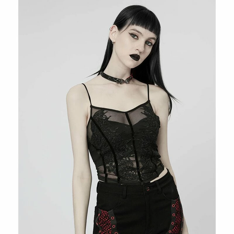 Punk Rave Strappy Top - Flower Cage 3 Punk Rave Strappy Top - Flower Cage
