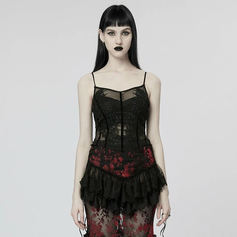 Punk Rave Strappy Top - Flower Cage 4 Punk Rave Strappy Top - Flower Cage - Image 2