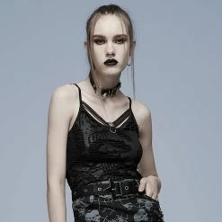 Punk Rave Strappy Top - Rebel & Romance Slashed