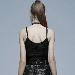 Punk Rave Strappy Top - Rebel & Romance Slashed -KILLSTAR SALES punk rave strappy top rebel romance slashed3