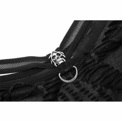 Punk Rave Strappy Top - Rebel & Romance Slashed -KILLSTAR SALES punk rave strappy top rebel romance slashed5