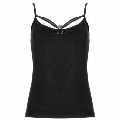 Punk Rave Strappy Top - Rebel & Romance Solid -KILLSTAR SALES punk rave strappy top rebel romance solid4