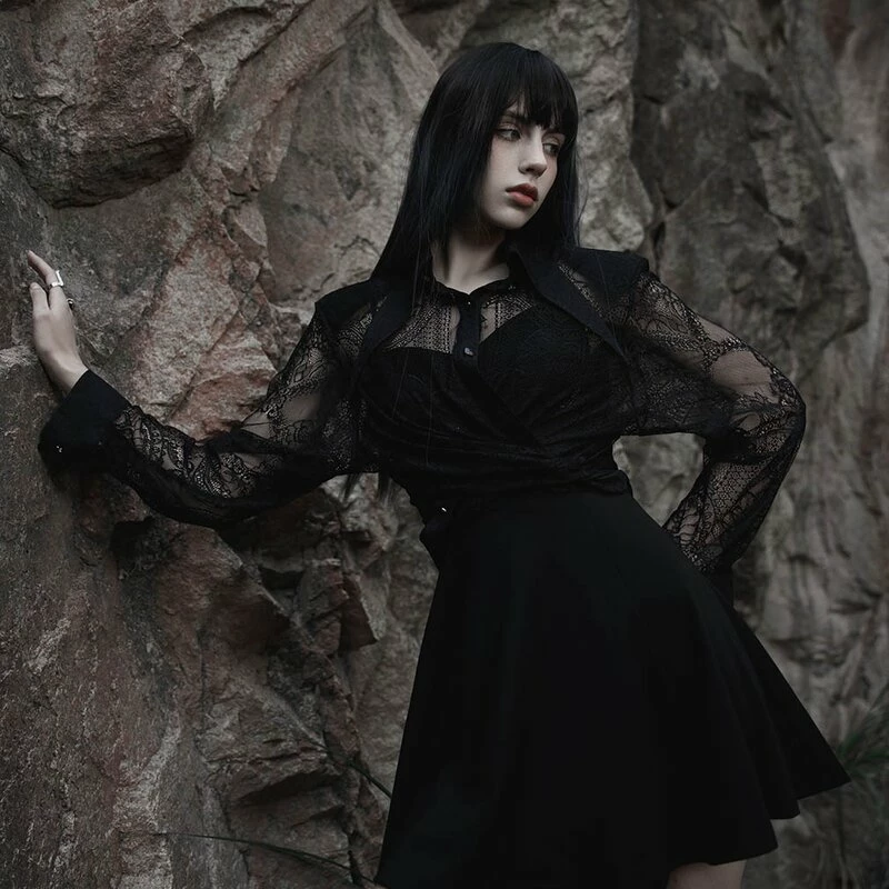 Punk Rave Wrap Blouse - Moon Faerie 4 Punk Rave Wrap Blouse - Moon Faerie - Image 2