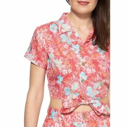 Queen Kerosin Crop Top - Tropical Rosé -KILLSTAR SALES queen kerosin crop top tropical rose 13