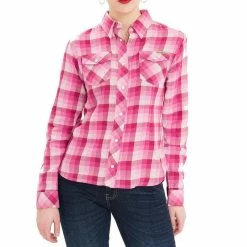 Queen Kerosin Flannel Shirt- Blanko Pink