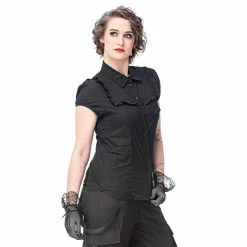 Queen Of Darkness Blouse - Ruffle Shirt -KILLSTAR SALES queen of darkness blouse ruffle shirt4