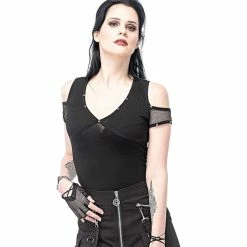Queen Of Darkness Gothic Top - Mesh & Studs