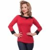 Steady Clothing Blouse - Solid Boatneck Red -KILLSTAR SALES steady clothing blouse solid boatneck red