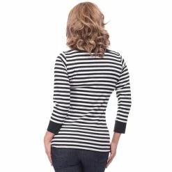 Steady Clothing Blouse - Striped Boatneck Black -KILLSTAR SALES steady clothing blouse striped boatneck black4