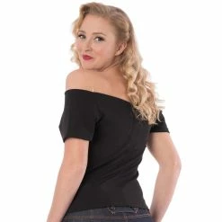 Steady Clothing Carmen Top - Betty Black -KILLSTAR SALES steady clothing carmen top betty black2