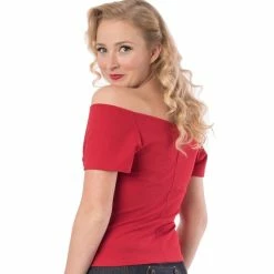 Steady Clothing Carmen Top - Betty Red -KILLSTAR SALES steady clothing carmen top betty red2