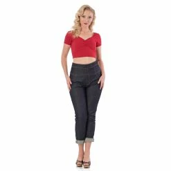 Steady Clothing Crop Top - Isabelle Red -KILLSTAR SALES steady clothing crop top isabelle red3