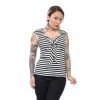 Steady Clothing Top - Striped Sweetheart Black -KILLSTAR SALES steady clothing top striped sweetheart black