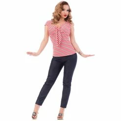 Steady Clothing Top - Striped Sweetheart Red -KILLSTAR SALES steady clothing top striped sweetheart red4