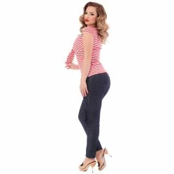 Steady Clothing Top - Striped Sweetheart Red -KILLSTAR SALES steady clothing top striped sweetheart red5