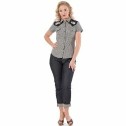 Steady Clothing Western Blouse - Rockabilly Rose Black 8 Steady Clothing Western Blouse - Rockabilly Rose Black -KILLSTAR SALES steady clothing western blouse rockabilly rose black3