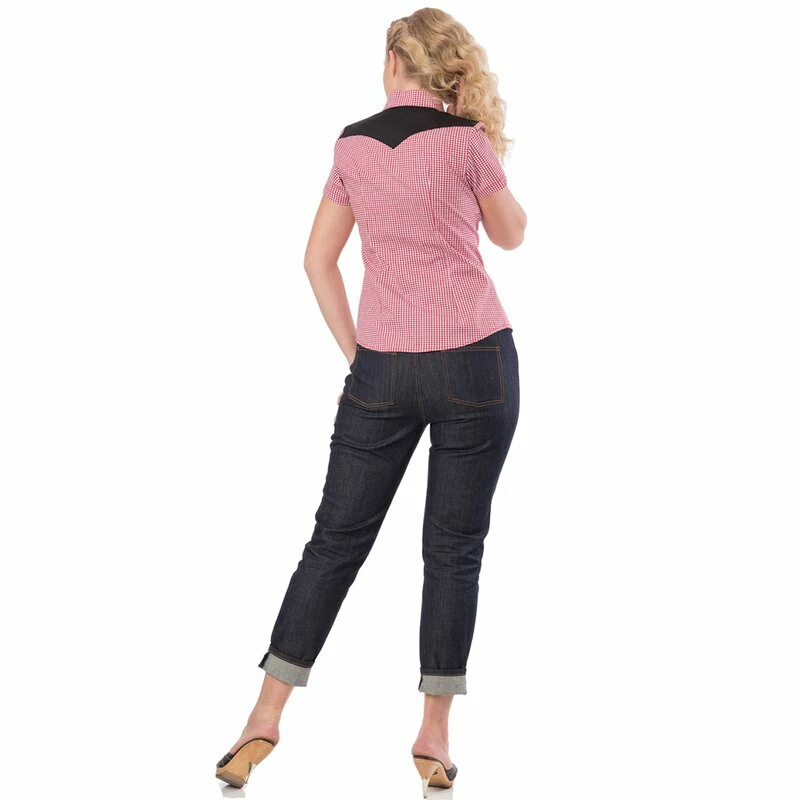 Steady Clothing Western Blouse - Rockabilly Rose Red 6 Steady Clothing Western Blouse - Rockabilly Rose Red - Image 4